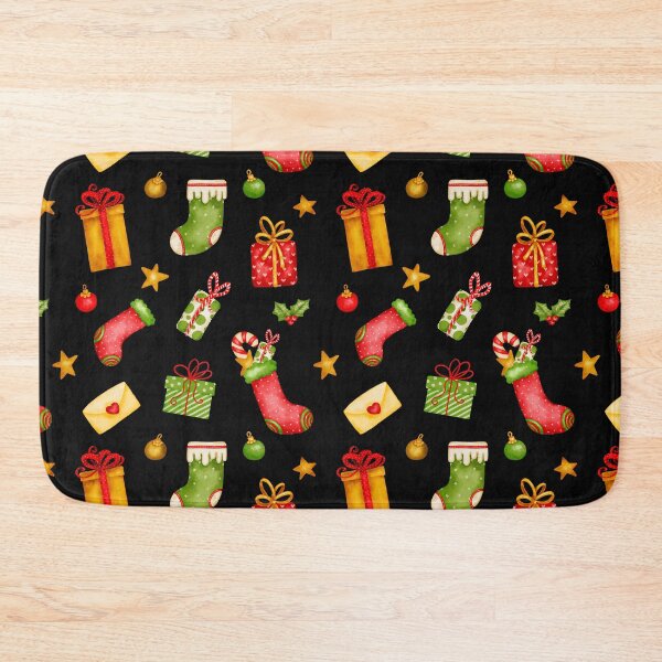 Item preview, Colorful Christmas Stockings And Festive Gift Boxes Pattern designed and sold by DEC02.