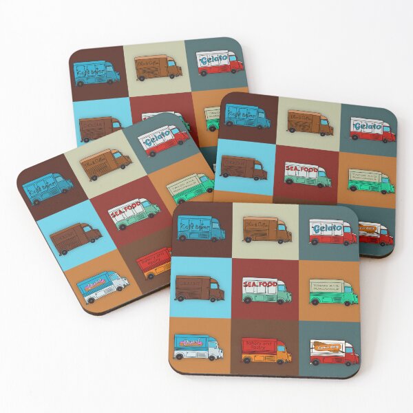 Item preview, 9 French food delivery vans designed and sold by Antoine Marineau Bélanger.