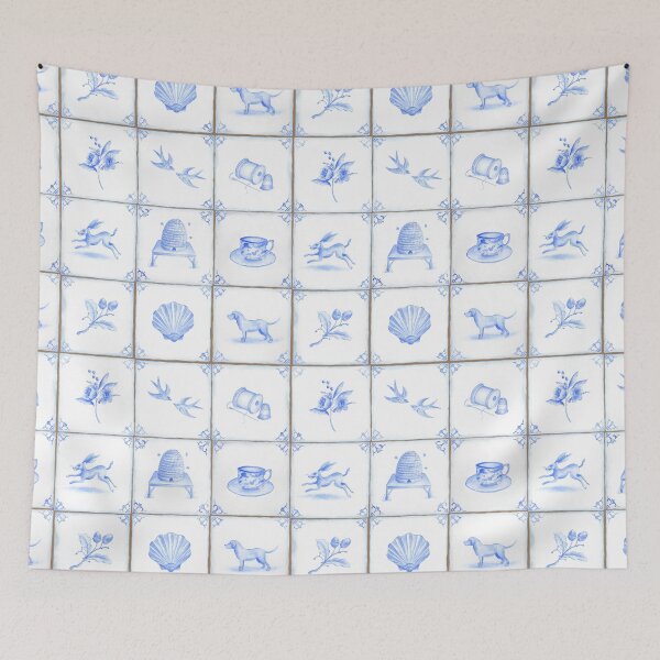 Item preview, Blue and White Delft Tile Design designed and sold by Theodora Gould.