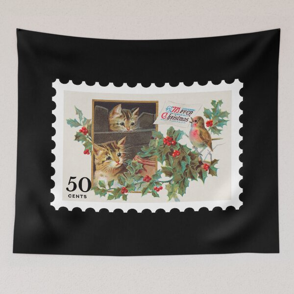 Item preview, Vintage Merry Christmas Stamp designed and sold by RabbitK.