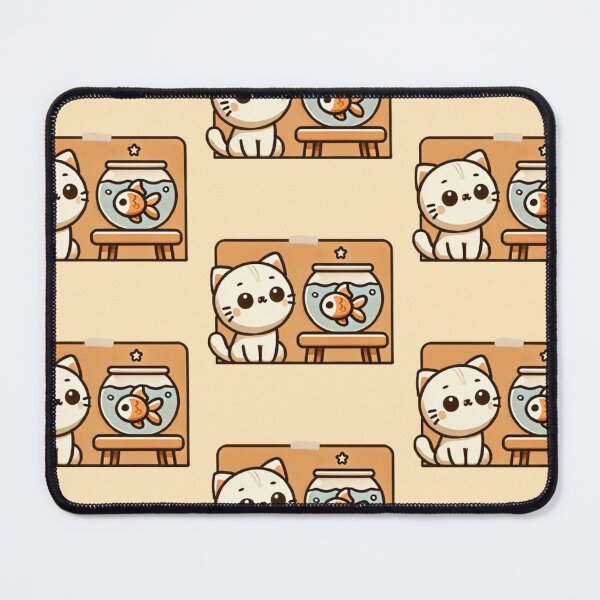Item preview, Curious Cat and the Goldfish Bowl designed and sold by AnuphongCH2020.