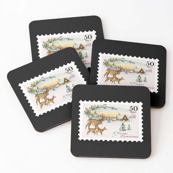 Item preview, Vintage Merry Christmas Stamp designed and sold by RabbitK.