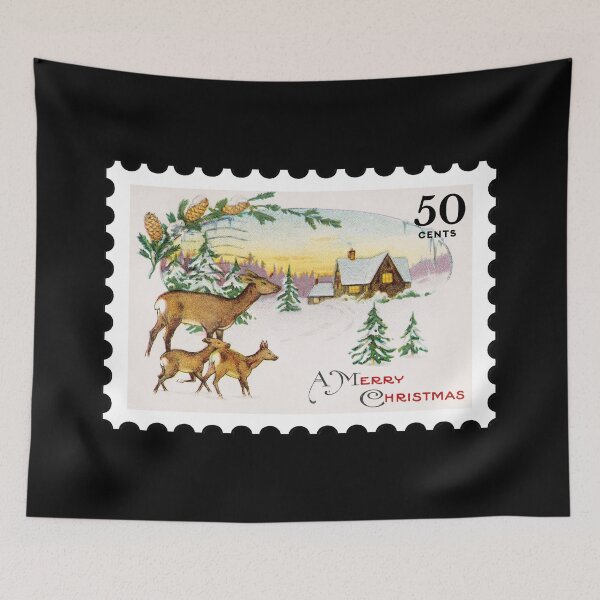 Item preview, Vintage Merry Christmas Stamp designed and sold by RabbitK.