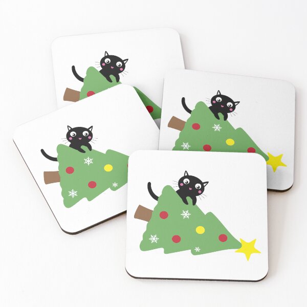 Item preview, Cat and Christmas Tree down designed and sold by MagnoliaLake.