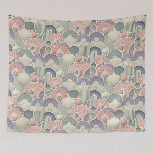 Item preview, Pastel Harmony: Geometric Flow Seamless Pattern designed and sold by MrDRK1536.
