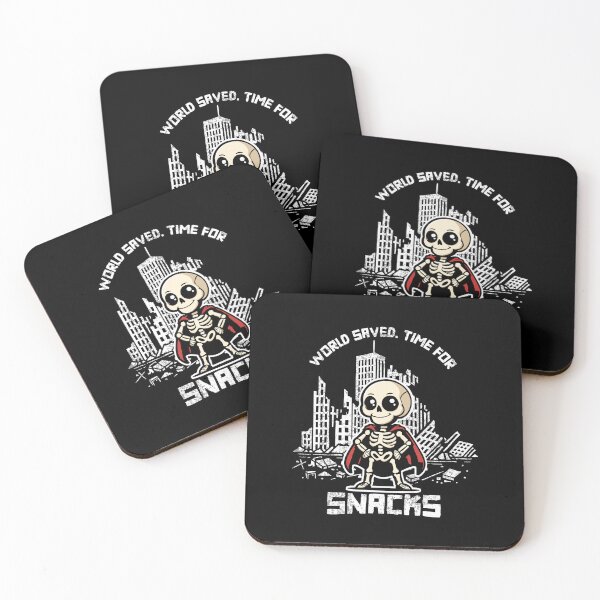 Item preview, Funny Skeleton Hero: World Saved, Time for Snacks designed and sold by GameLoreGifts.