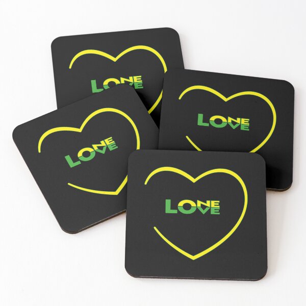 Item preview, One Love One Heart in Jamaican flag colors in Minimalist style designed and sold by ZerNatR.