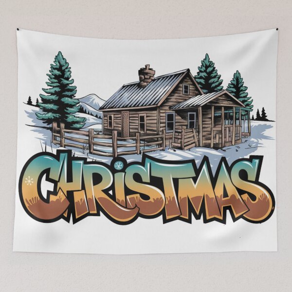 Item preview, Western Christmas Graffiti Art: Urban Holiday Design with Rustic Charm designed and sold by WhalesongRetail.