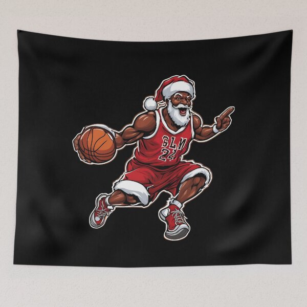 Item preview, Basketball Black African American Santa Claus Christmas designed and sold by BobHan.