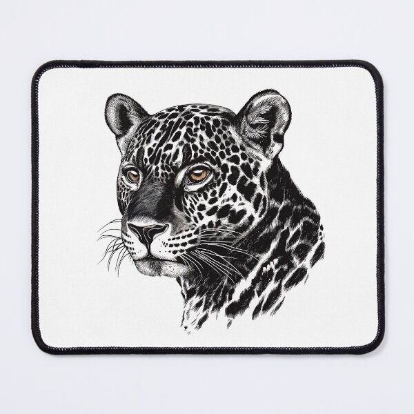 Item preview, Intricate ink depiction of leopard’s face in detailed black tones. designed and sold by HEMRO.