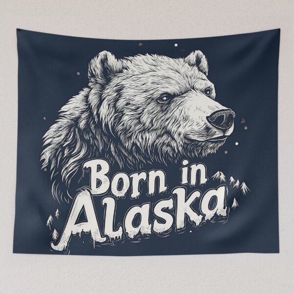 Item preview, Born in Alaska Grizzly Bear  designed and sold by OriginalBeerCat.