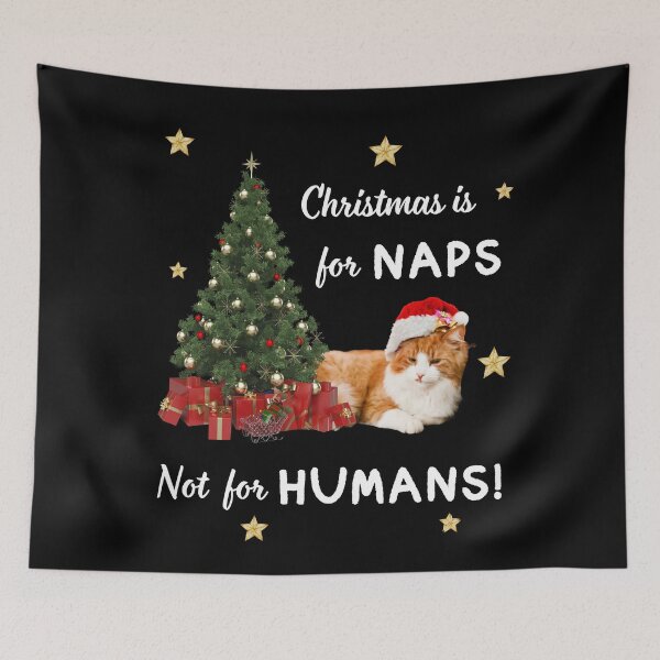 Item preview, Funny Orange Cat Santa Napping Under Christmas Tree  designed and sold by Cat Stories.
