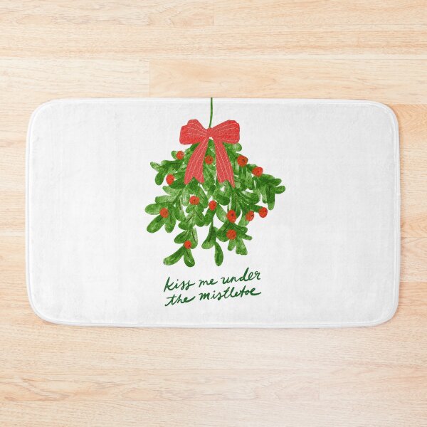 Item preview, Christmas Kiss Me Under The Mistletoe Christmas Quote with Red Bow designed and sold by TheLoveShop.