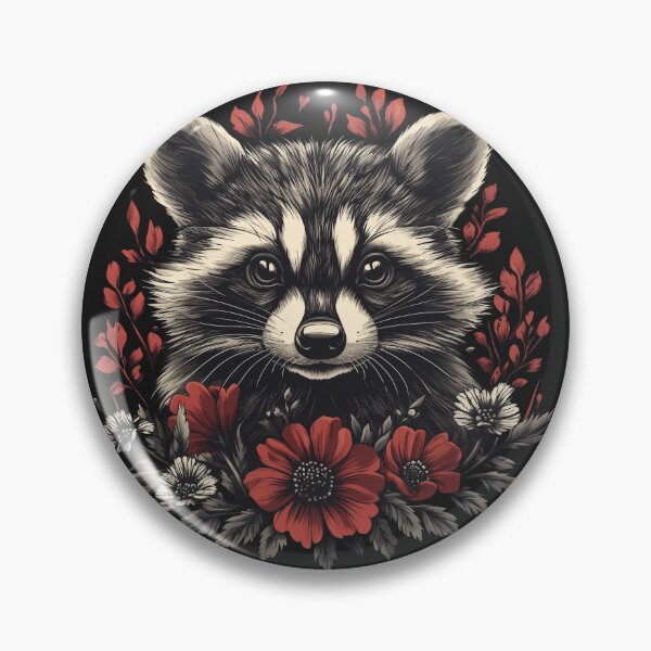 Item preview, Adorable Raccoon with Floral Accents - Nature-Inspired Animal Art designed and sold by wahyuart21.