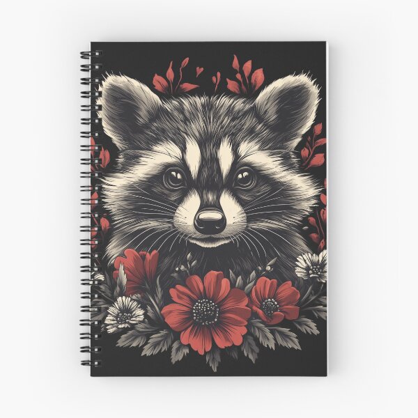 Item preview, Adorable Raccoon with Floral Accents - Nature-Inspired Animal Art designed and sold by wahyuart21.
