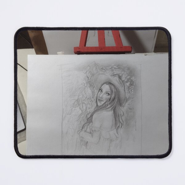 Item preview, Desenho artístico de uma garota no jardim designed and sold by Marcelodesenho.