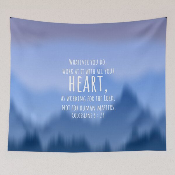 Item preview, Colossians 3 : 23 - Work with all your heart - Bible passage designed and sold by JF Designs.
