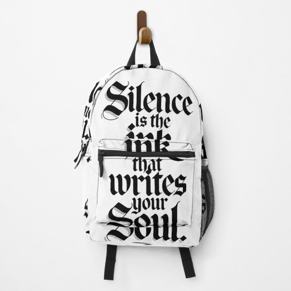 Item preview, Silence Ink Soul Gothic Calligraphy Quote designed and sold by ZetaDream.