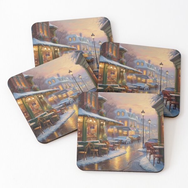 Artikelvorschau, Cozy Café on a Snowy Street entworfen und verkauft von BlareBlare.