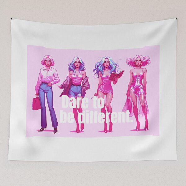 Item preview, Dare to be different, showcasing bold hairstyles and diverse fashion styles. designed and sold by SplashTastic.
