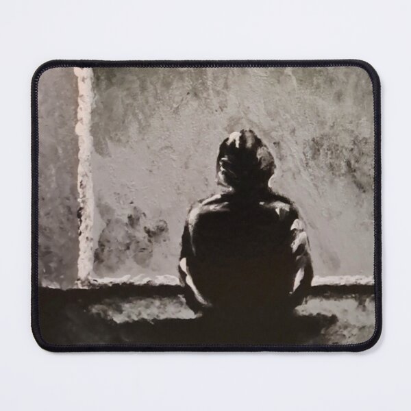 Item preview, Black and White Sitting Alone Person Painting designed and sold by FreebirdFunnday.