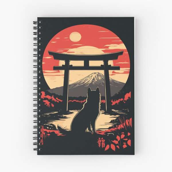 Item preview,  Loyal Dog Sitting Under a Torii Gate at Sunset 犬 designed and sold by PrintsByFrank.