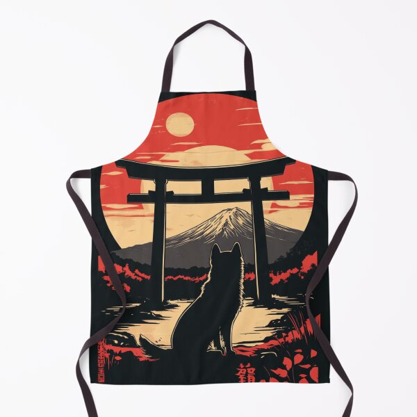 Item preview, Loyal Dog Sitting Under a Torii Gate at Sunset 犬 designed and sold by PrintsByFrank.