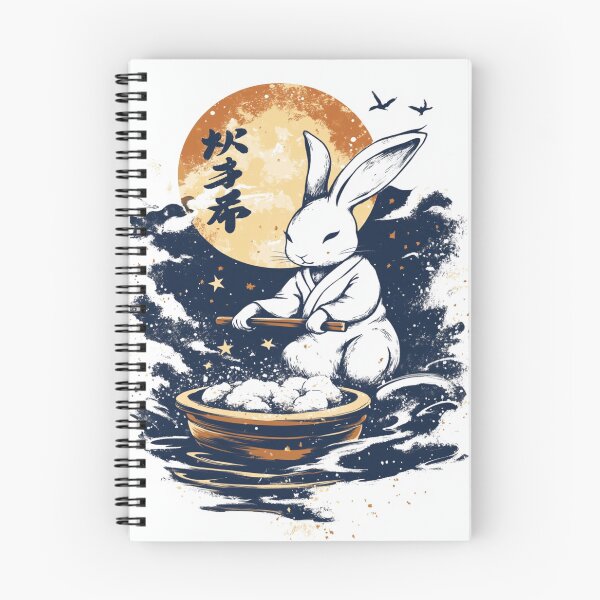 Item preview, White Rabbit Pounding Mochi 兎 designed and sold by PrintsByFrank.