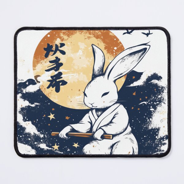 Item preview, White Rabbit Pounding Mochi 兎 designed and sold by PrintsByFrank.