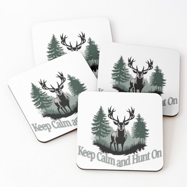 Item preview, Woodland Deer with text 'Keep calm and hunt on' designed and sold by Tomasz  Siennicki.