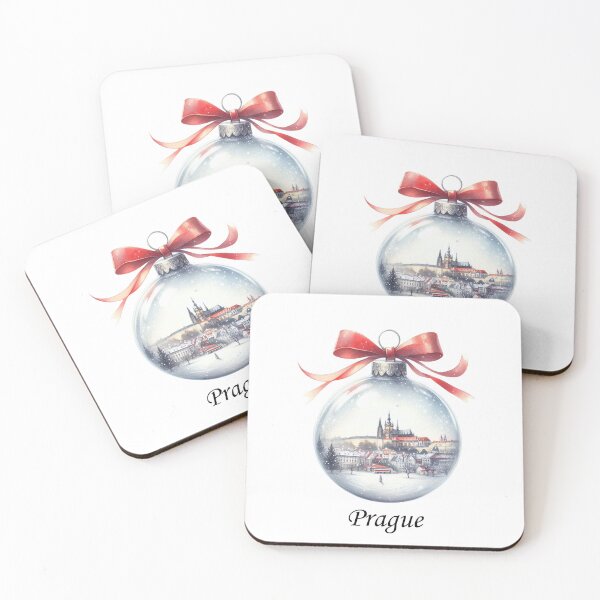 Item preview, Transparent Christmas Crystal Bauble with Delicate Cityscape - Prague – Soft Watercolor Style designed and sold by MiszungART.