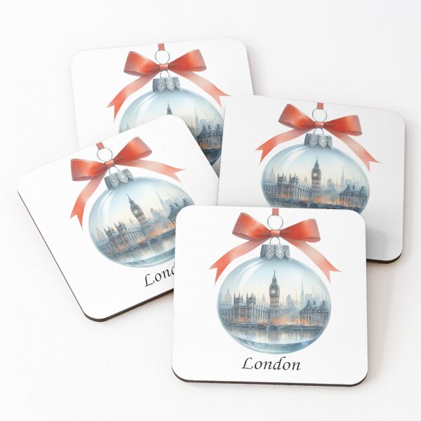 Item preview, Transparent Christmas Crystal Bauble with Delicate Cityscape - London – Soft Watercolor Style designed and sold by MiszungART.