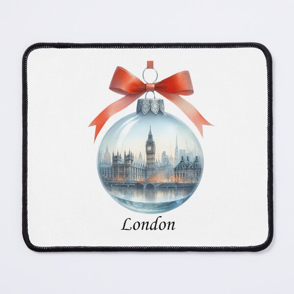 Item preview, Transparent Christmas Crystal Bauble with Delicate Cityscape - London – Soft Watercolor Style designed and sold by MiszungART.