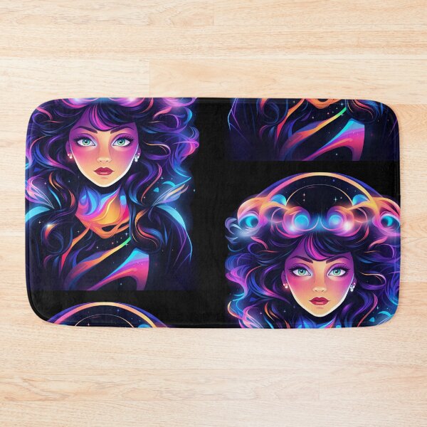 Item preview, Galactic Fantasy: Neon Starry Anime Girl in the Cosmos designed and sold by Whisky1111.