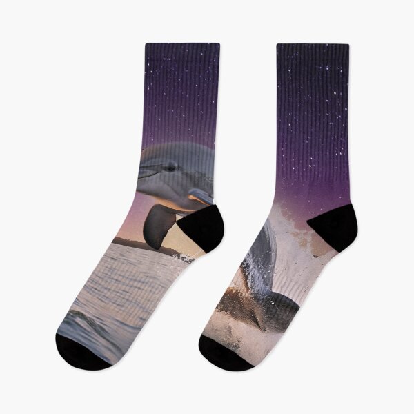 Item preview, jumping dolphin under starry sky designed and sold by Mauswohn.