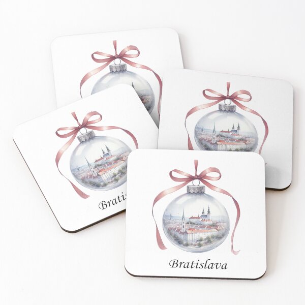 Item preview, Transparent Christmas Crystal Bauble with Delicate Cityscape - Bratislava – Soft Watercolor Style designed and sold by MiszungART.