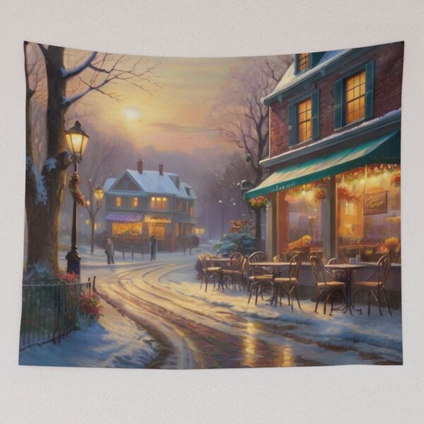 Artikelvorschau, Winter Glow at the Street Café entworfen und verkauft von BlareBlare.