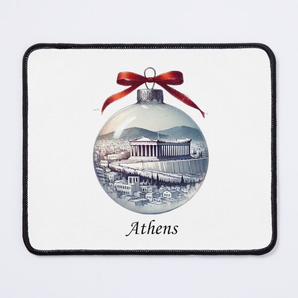 Item preview, Transparent Christmas Crystal Bauble with Delicate Cityscape - Athens – Soft Watercolor Style designed and sold by MiszungART.