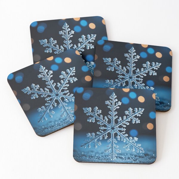 Item preview, Christmas Snowflake on snow crystal navy snow cinematic designed and sold by cheekylorns.