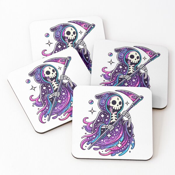 Item preview, Whimsical Galaxy Grim Reaper - Cosmic Charm designed and sold by Kawaii-n-Spice.