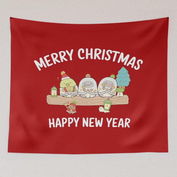 Item preview, Sumikko Gurashi Merry Christmas and Happy New Year Design - Cute Festive Art designed and sold by FEBRICAST.