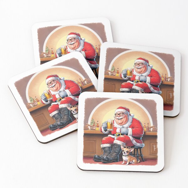 Item preview, Merry Christmas. Santa drinking a Beer with chihuahua reindeer designed and sold by ocusido.