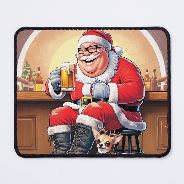 Item preview, Merry Christmas. Santa drinking a Beer with chihuahua reindeer designed and sold by ocusido.