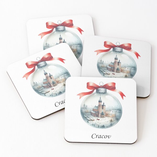 Item preview, Transparent Christmas Crystal Bauble with Delicate Cityscape - Cracov – Soft Watercolor Style designed and sold by MiszungART.