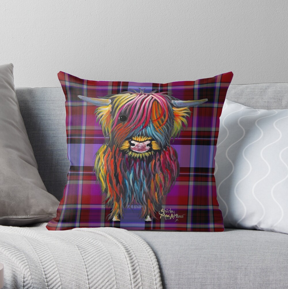 highland cow throw pillow