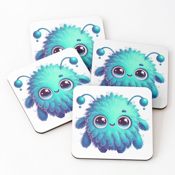 Item preview, cute fluffy blue monster designed and sold by nicnacc.