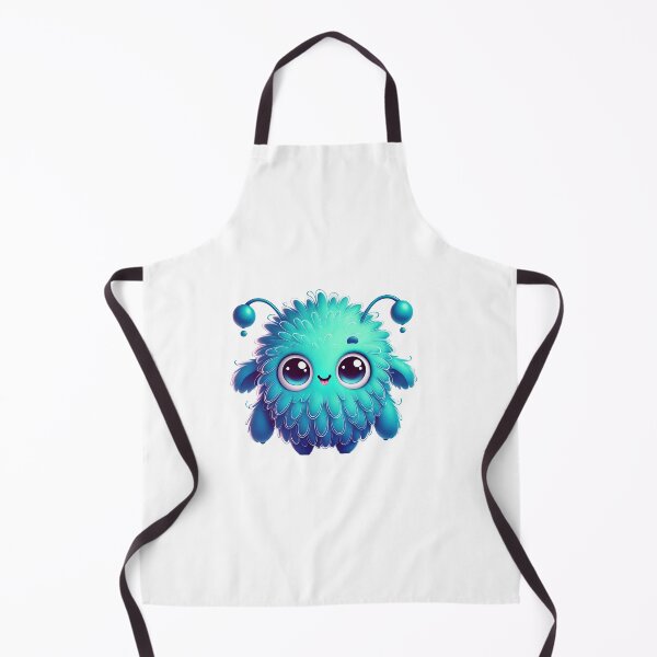 Item preview, cute fluffy blue monster designed and sold by nicnacc.