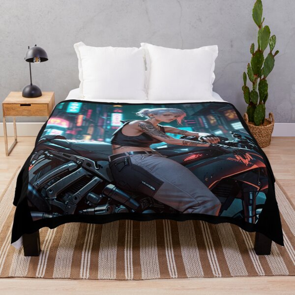 Item preview, Cool Anime Manga Cyber Punk Girl with tattoos and Neon Lights designed and sold by Vintage Designs +.