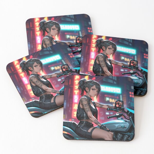 Item preview,  Cool Anime Manga Cyber Punk Girl with tattoos and Neon Lights designed and sold by Vintage Designs +.