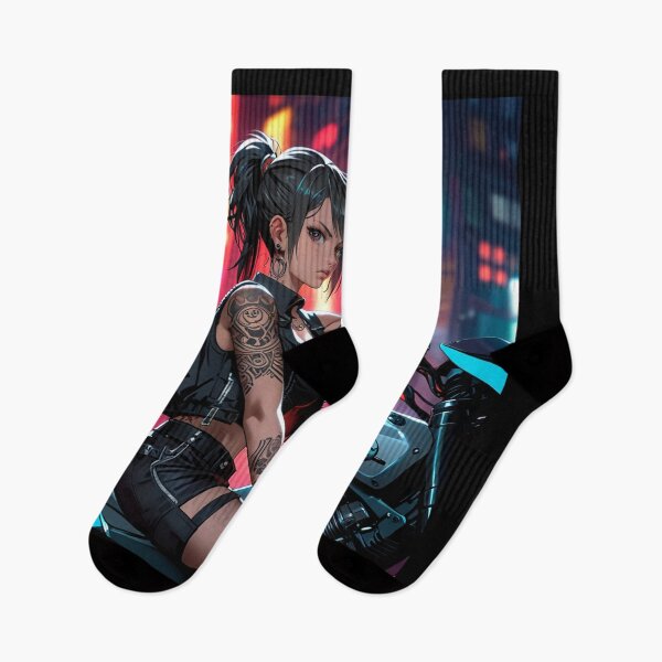 Item preview,  Cool Anime Manga Cyber Punk Girl with tattoos and Neon Lights designed and sold by Vintage Designs +.